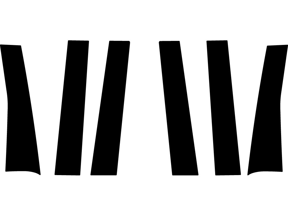 Kia Sedona 2006-2013 Matte Black Pillar Trim Diagram