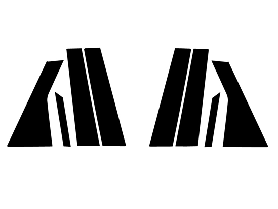 Kia Sorento 2022-2023 Matte Black Pillar Trim Diagram