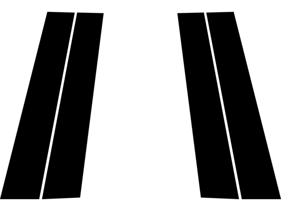 Kia Soul 2020-2024 Brushed Aluminum Black Pillar Trim Diagram