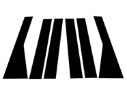 Kia Telluride 2020-2024 Brushed Aluminum Black Pillar Trim Diagram