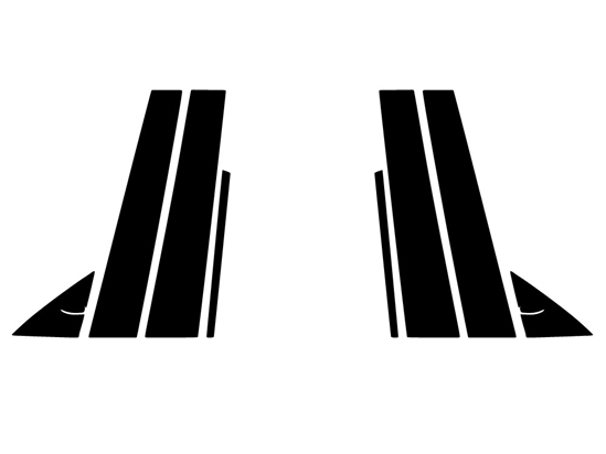 Lexus IS 2021-2023 Gloss Black Pillar Trim Diagram