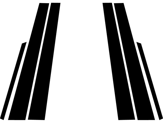 Mitsubishi Lancer 2002-2007 Sedan Gloss Black Pillar Trim Diagram