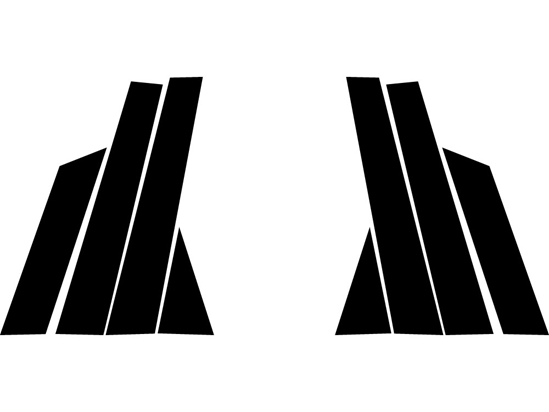 Nissan Altima 2013-2018 Sedan Gloss Black Pillar Trim Diagram