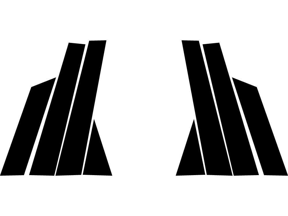 Nissan Altima 2013-2018 Sedan Brushed Aluminum Black Pillar Trim Diagram