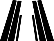Nissan Sentra 2007-2012 Gloss Black Pillar Trim Diagram