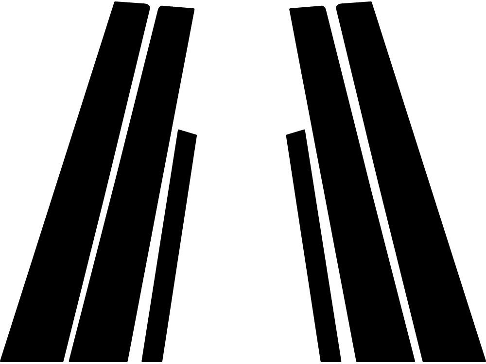 Nissan Sentra 2007-2012 Brushed Aluminum Black Pillar Trim Diagram