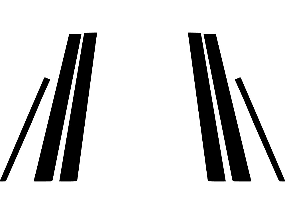 Volkswagen Jetta 1999-2005 Brushed Aluminum Black Pillar Trim Diagram