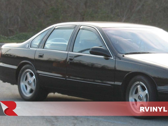 Chevrolet Impala 1994-1996 Brushed Aluminum Black Pillar Trim Covers