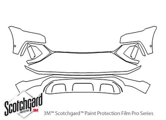 Audi Q8 2019-2023 3M Clear Bra Bumper Paint Protection Kit Diagram