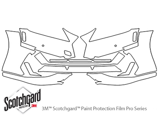 Audi TTS 2019-2021 3M Clear Bra Bumper Paint Protection Kit Diagram