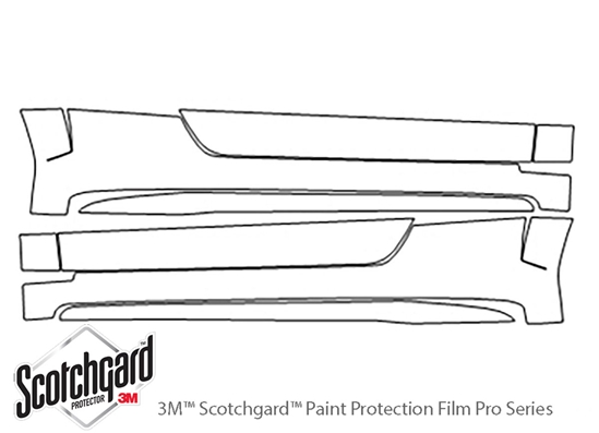 Audi TTS 2019-2023 3M Clear Bra Door Cup Paint Protection Kit Diagram