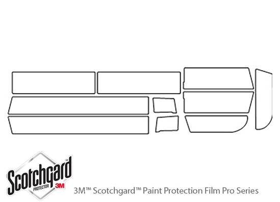 Chevrolet CK 1988-2000 3M Clear Bra Door Cup Paint Protection Kit Diagram