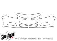Chevrolet Malibu 2014-2015 3M Clear Bra Bumper Paint Protection Kit Diagram