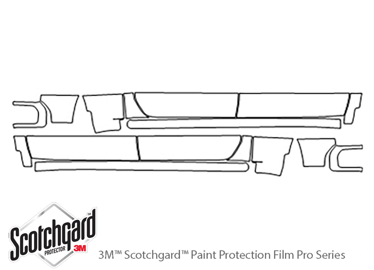 Chevrolet Silverado 2019-2022 3M Clear Bra Door Cup Paint Protection Kit Diagram