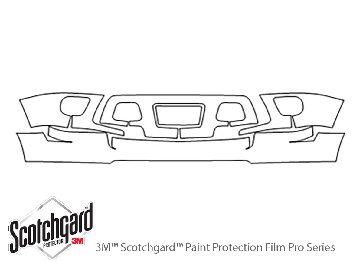 Chevrolet Suburban 2007-2014 3M Clear Bra Bumper Paint Protection Kit Diagram