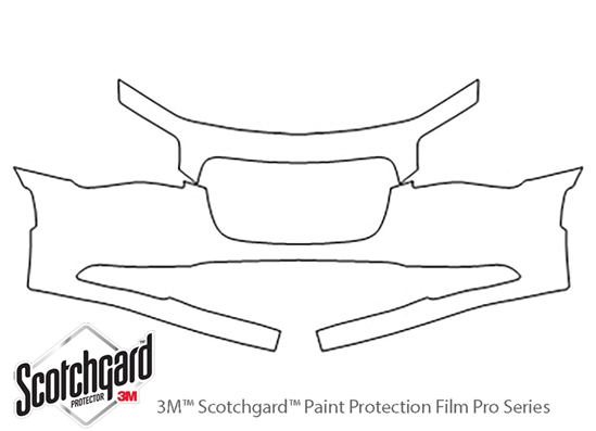 Chrysler 300 2015-2021 3M Clear Bra Bumper Paint Protection Kit Diagram