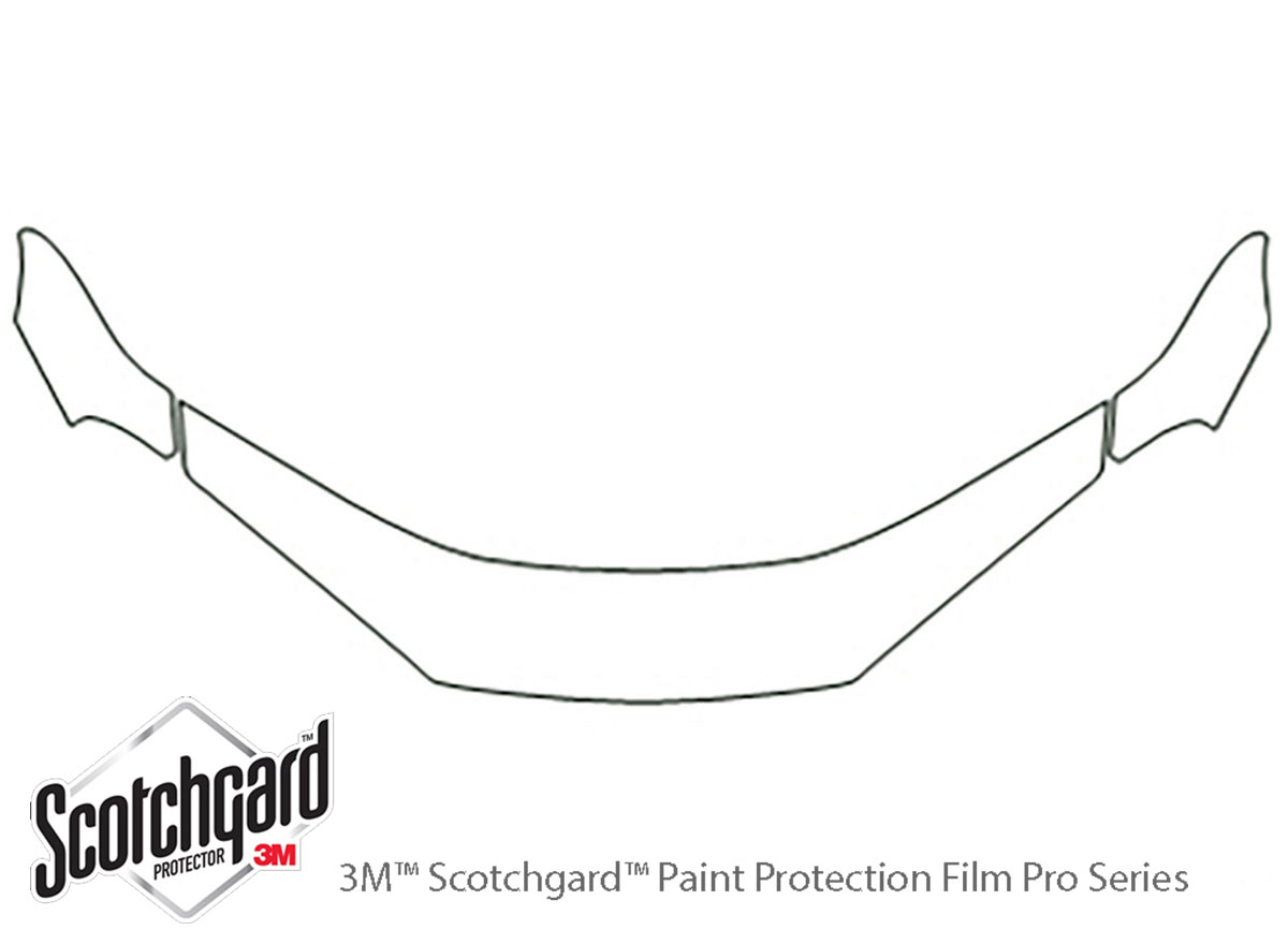 Dodge Intrepid 1998-2004 3M Clear Bra Hood Paint Protection Kit Diagram