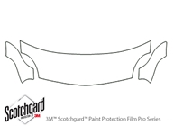 Dodge Neon 2000-2001 3M Clear Bra Hood Paint Protection Kit Diagram