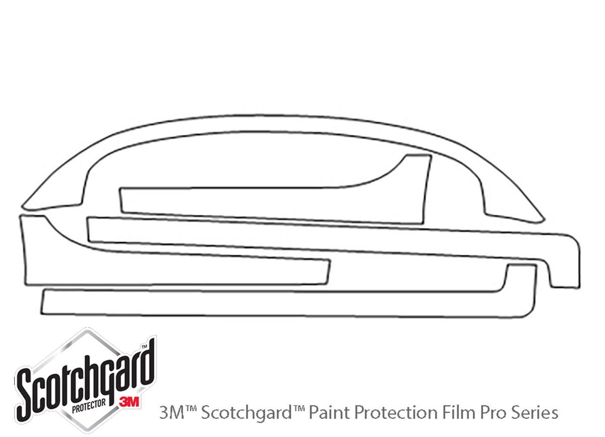 Dodge Neon 2004-2005 3M Clear Bra Door Cup Paint Protection Kit Diagram