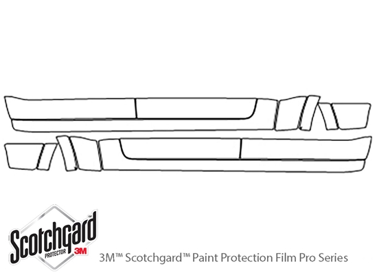 Dodge Ram 2019-2024 3M Clear Bra Rocker Paint Protection Kit Diagram