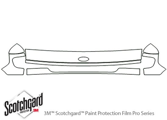 Ford E-350 1997-2002 3M Clear Bra Hood Paint Protection Kit Diagram