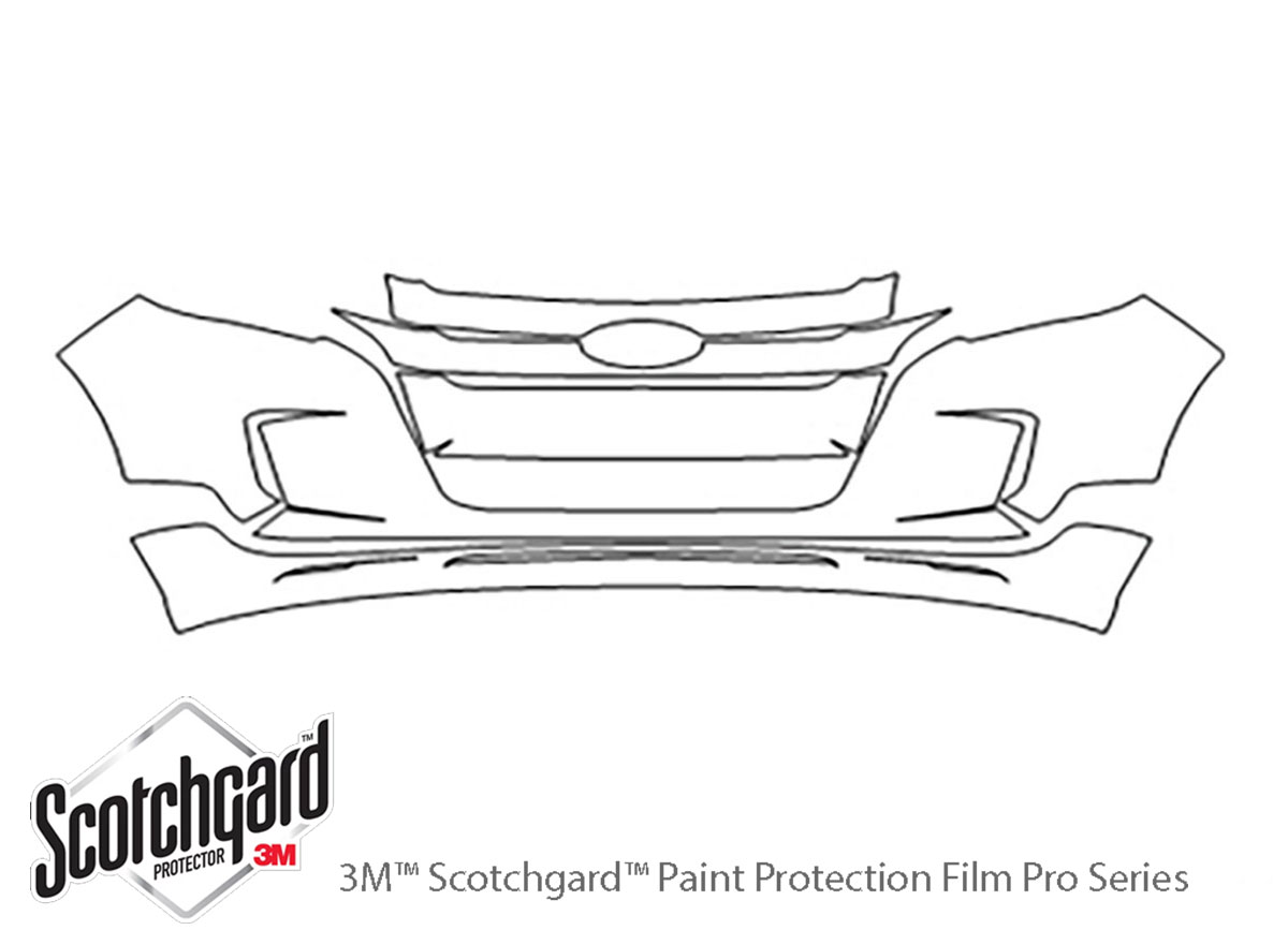 Ford Edge 2011-2014 3M Clear Bra Bumper Paint Protection Kit Diagram