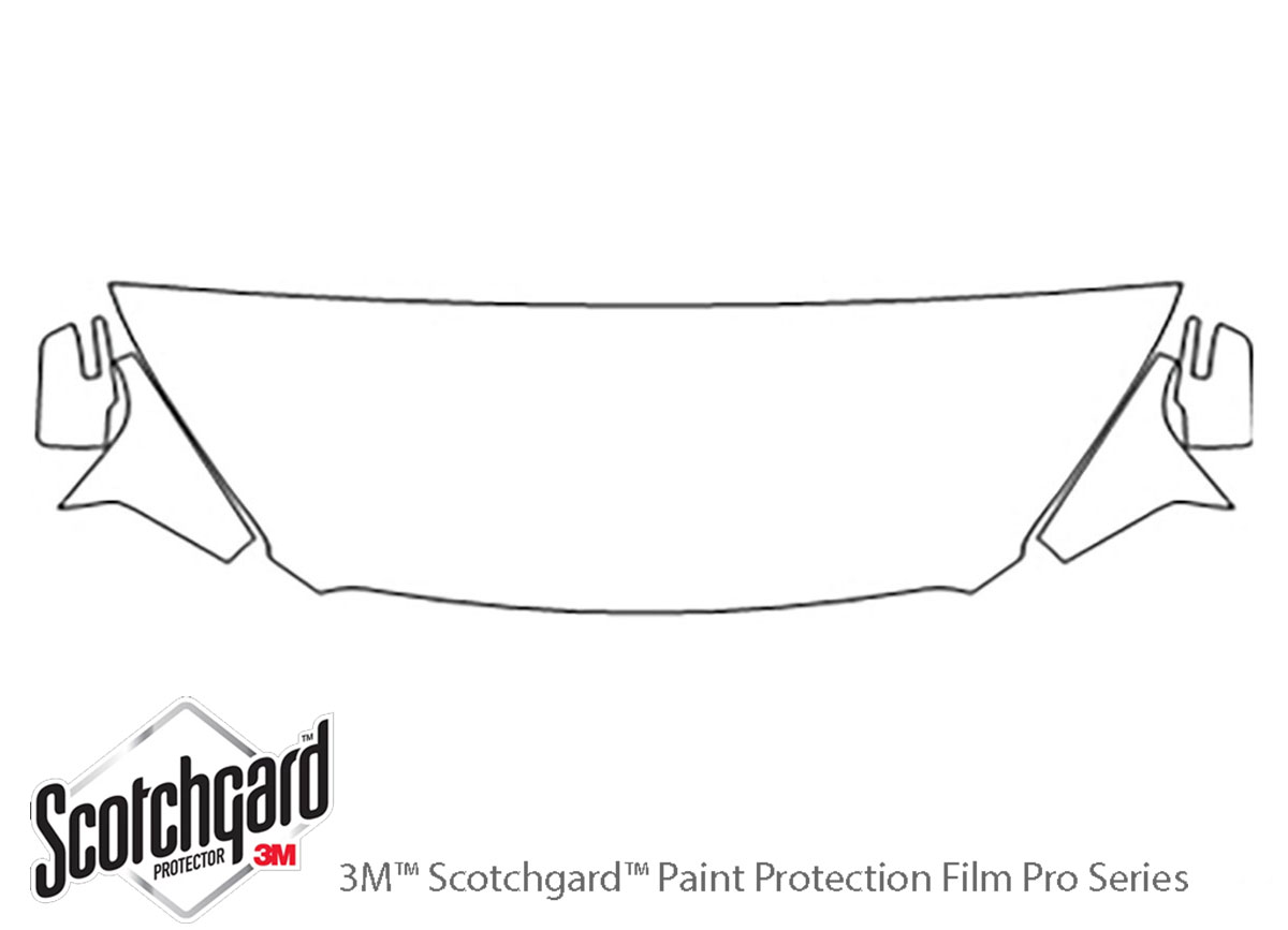 GMC Acadia 2013-2016 3M Clear Bra Hood Paint Protection Kit Diagram