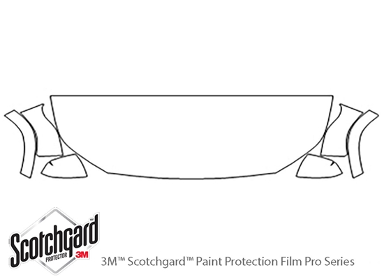 GMC Acadia 2017-2019 3M Clear Bra Hood Paint Protection Kit Diagram