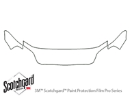 Honda Civic 1999-2000 3M Clear Bra Hood Paint Protection Kit Diagram