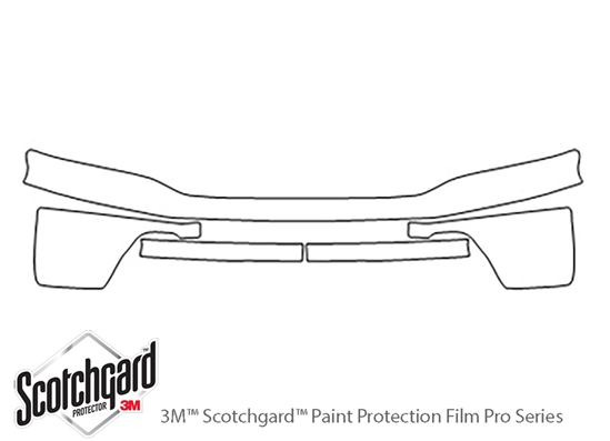 Honda Pilot 2003-2005 3M Clear Bra Bumper Paint Protection Kit Diagram