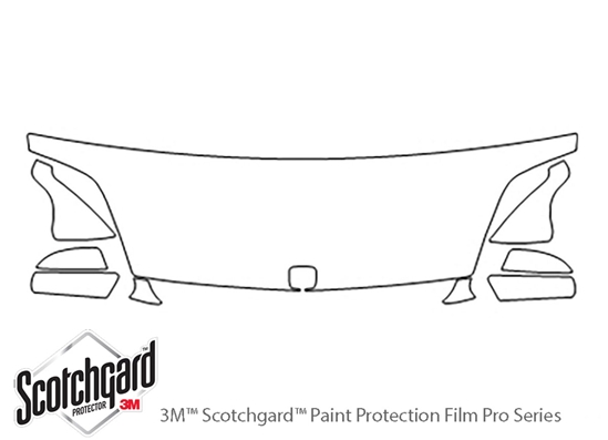 Honda Prelude 1997-2001 3M Clear Bra Hood Paint Protection Kit Diagram