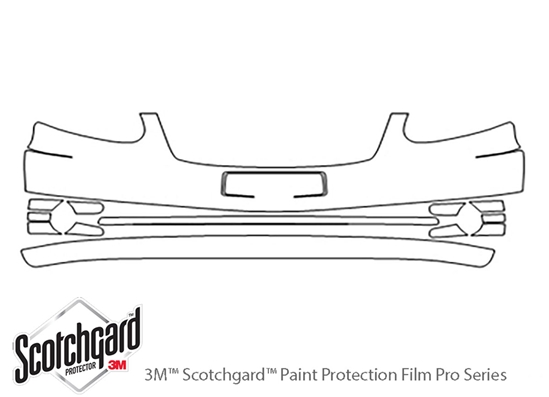 Hyundai Accent 2003-2005 3M Clear Bra Bumper Paint Protection Kit Diagram