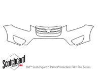 Hyundai Santa Fe 2010-2012 3M Clear Bra Bumper Paint Protection Kit Diagram