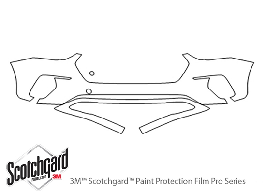 Hyundai Santa Fe 2017-2018 3M Clear Bra Bumper Paint Protection Kit Diagram