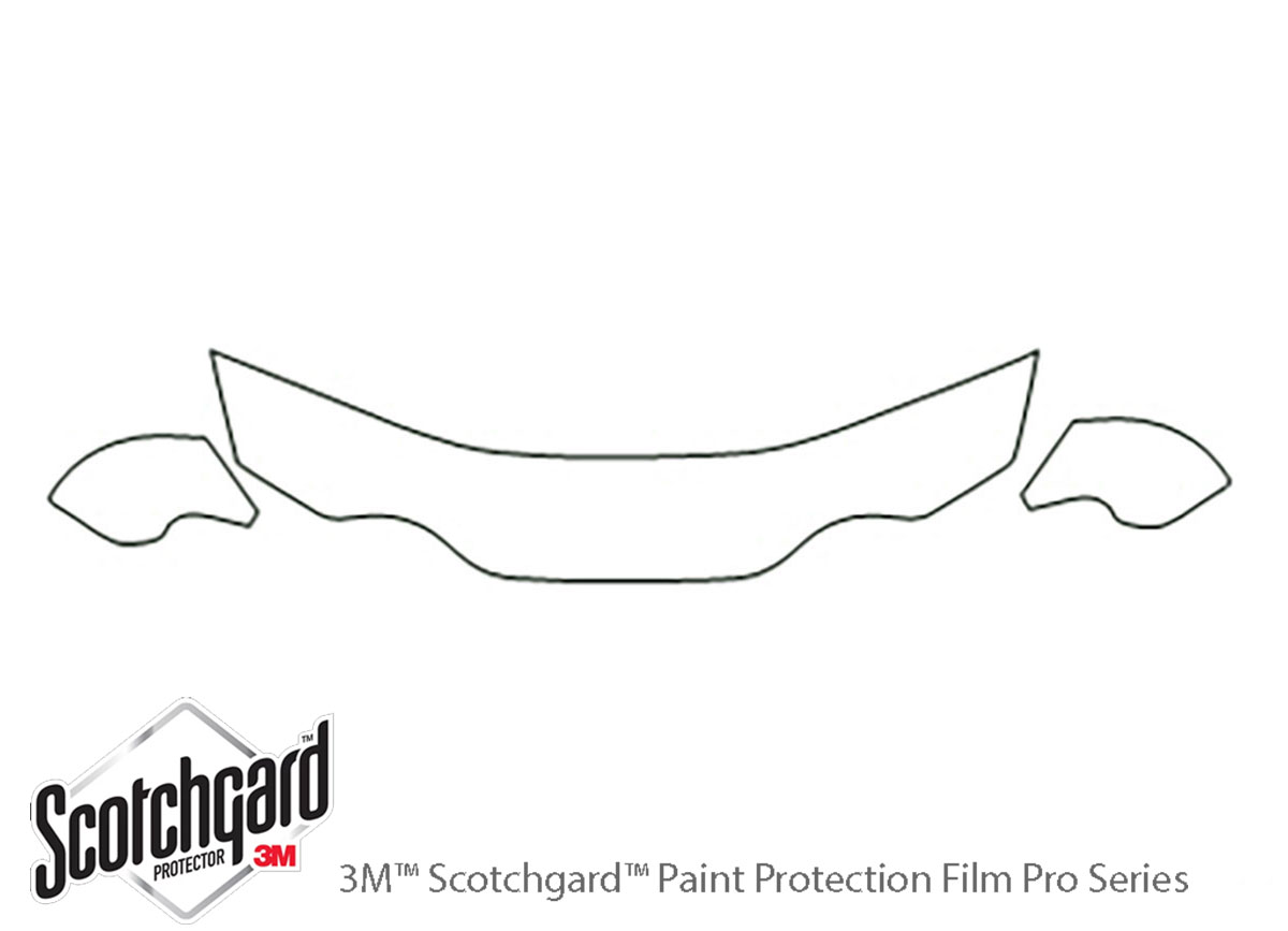 Hyundai Tiburon 2000-2001 3M Clear Bra Hood Paint Protection Kit Diagram