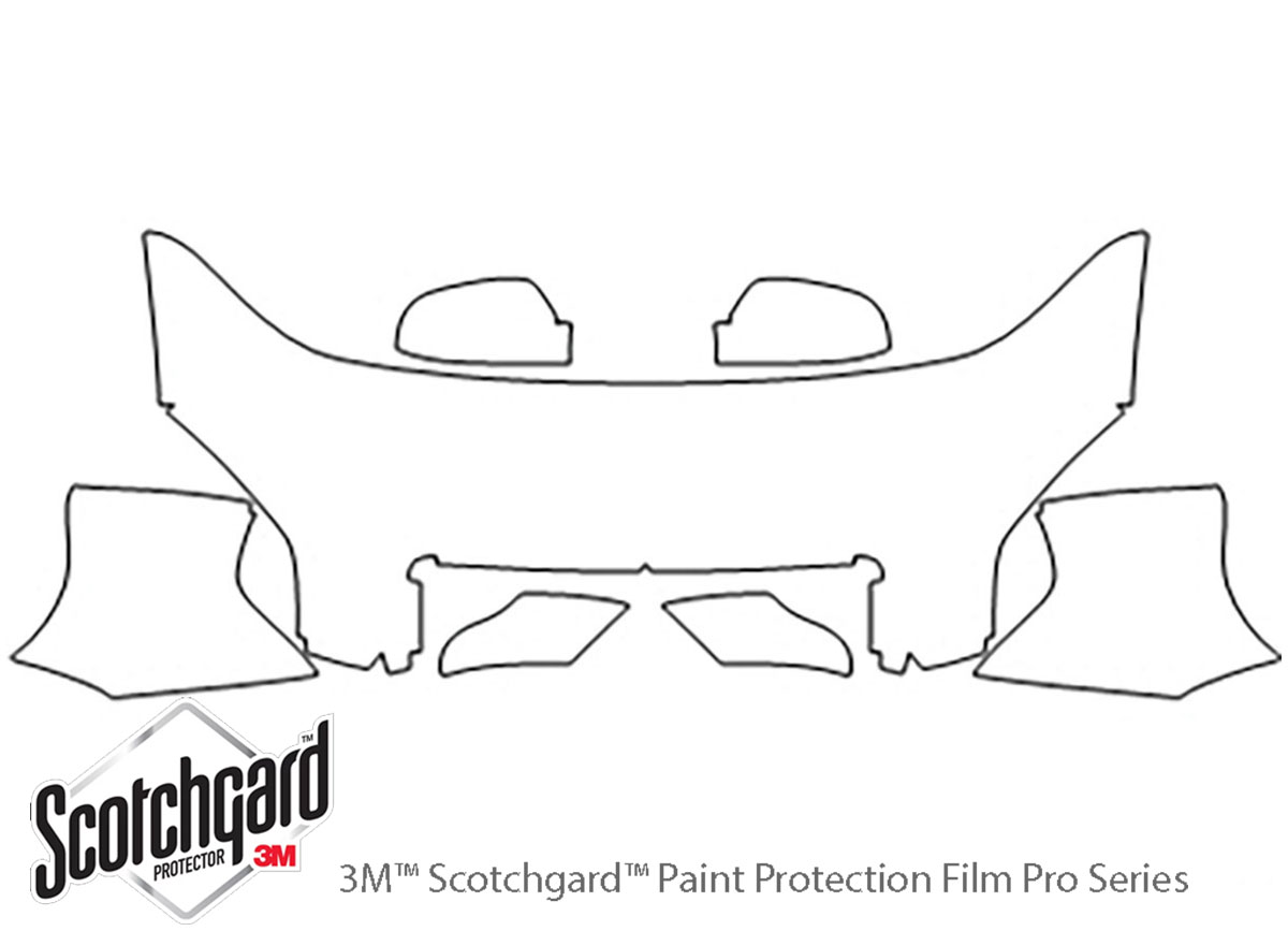Hyundai Tucson 2005-2009 3M Clear Bra Hood Paint Protection Kit Diagram