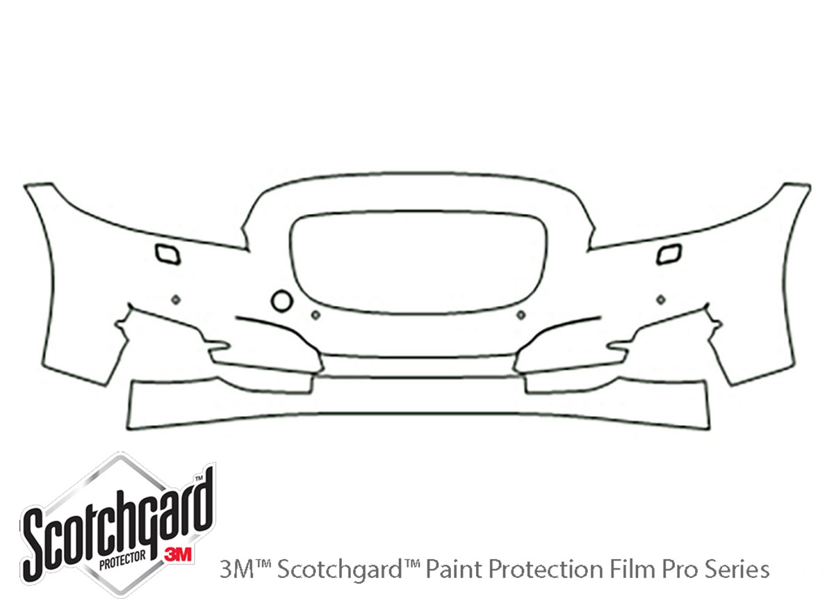 Jaguar XJ 2011-2013 3M Clear Bra Bumper Paint Protection Kit Diagram