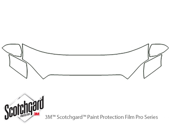 Jaguar XJ 2011-2013 3M Clear Bra Hood Paint Protection Kit Diagram