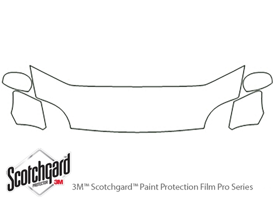 Jaguar XK-Type 2009-2011 3M Clear Bra Hood Paint Protection Kit Diagram