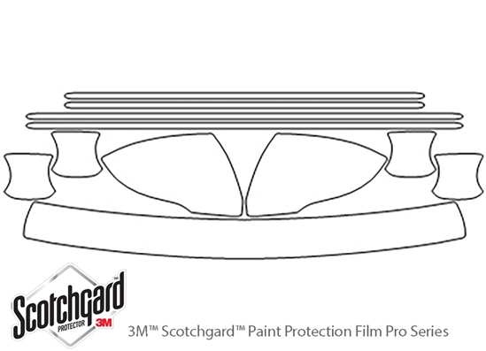 Kia Optima 2016-2020 3M Clear Bra Door Cup Paint Protection Kit Diagram