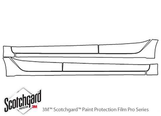 Kia Rio 2018-2020 3M Clear Bra Door Cup Paint Protection Kit Diagram