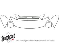 Kia Sedona 2006-2012 3M Clear Bra Hood Paint Protection Kit Diagram