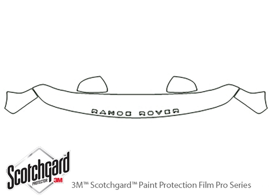Land Rover Range Rover 2010-2012 3M Clear Bra Hood Paint Protection Kit Diagram