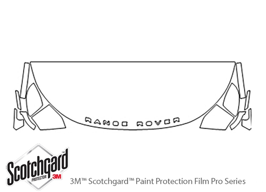 Land Rover Range Rover Velar 2018-2023 3M Clear Bra Hood Paint Protection Kit Diagram