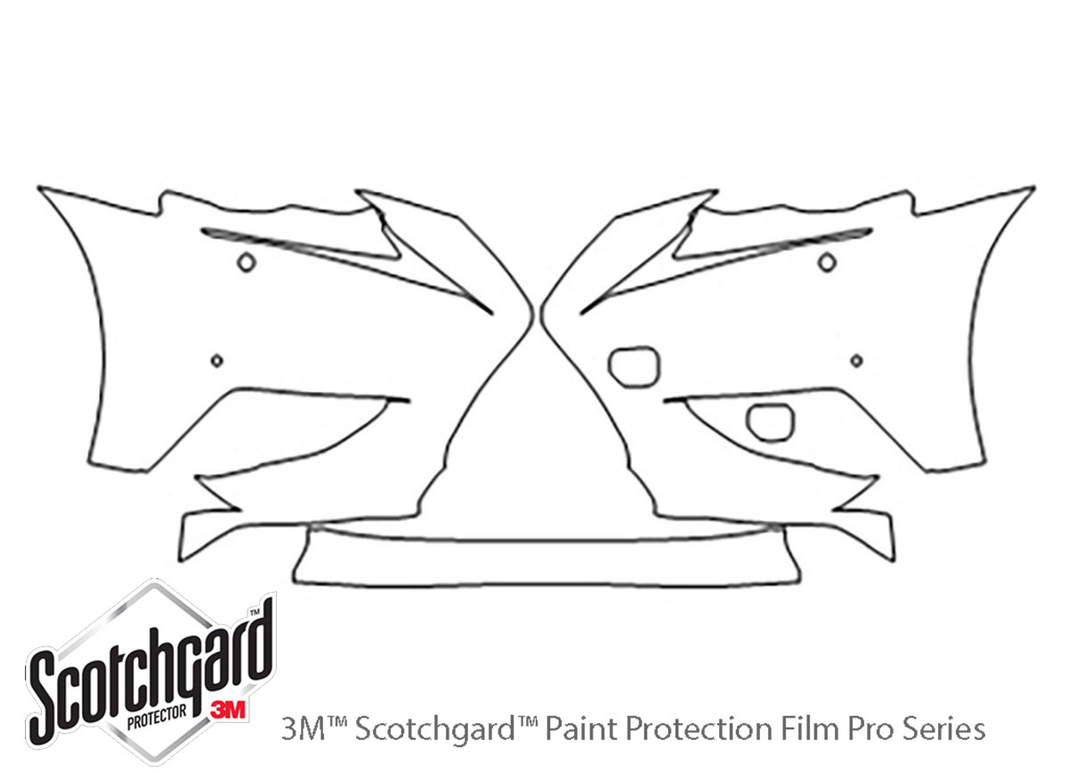 Lexus IS 2016-2020 3M Clear Bra Bumper Paint Protection Kit Diagram