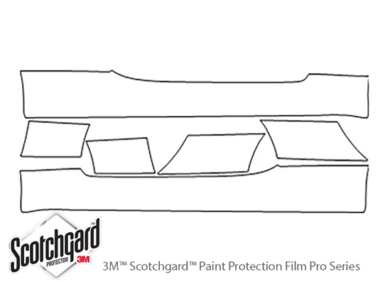 Lexus SC 2002-2009 3M Clear Bra Door Cup Paint Protection Kit Diagram