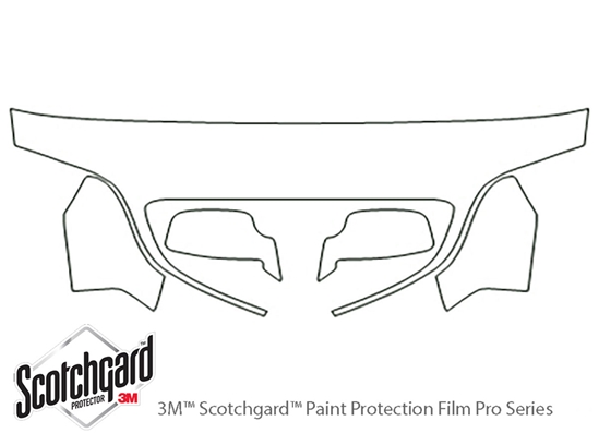 Lincoln LS 2000-2006 3M Clear Bra Hood Paint Protection Kit Diagram