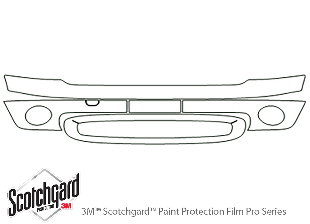 MINI Cooper 2007-2010 3M Clear Bra Bumper Paint Protection Kit Diagram