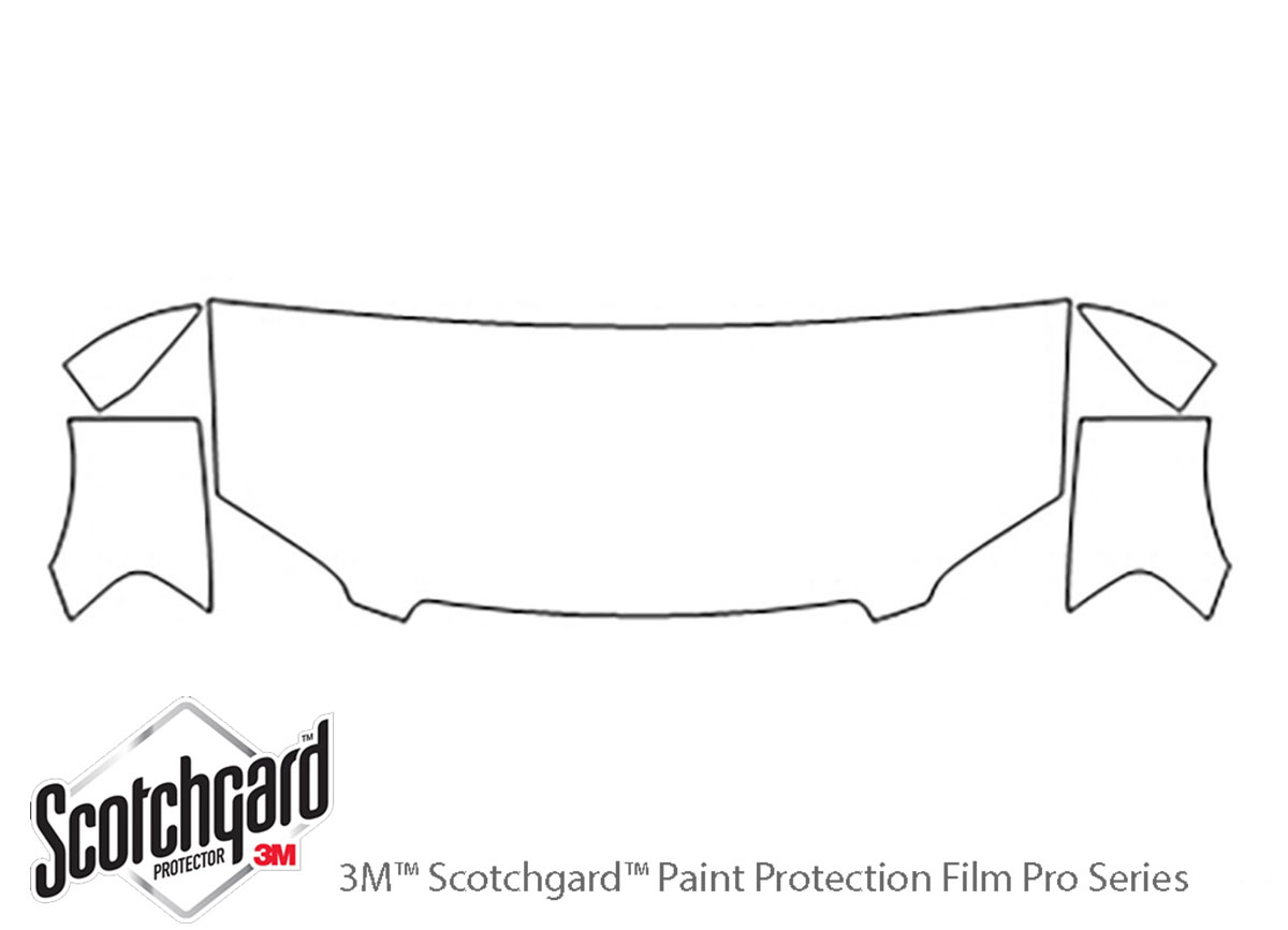 Mazda Tribute 2001-2004 3M Clear Bra Hood Paint Protection Kit Diagram