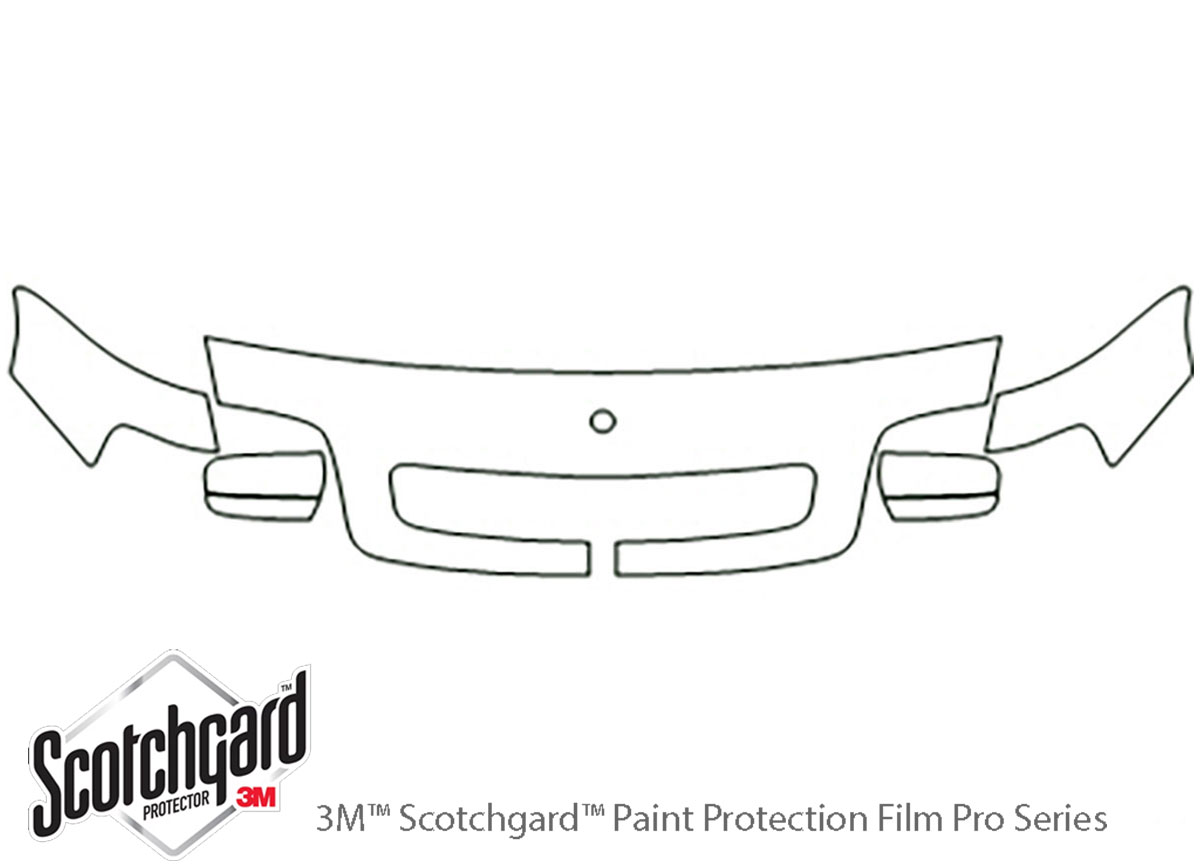 Mercedes-Benz SL-Class 2000-2002 3M Clear Bra Hood Paint Protection Kit Diagram